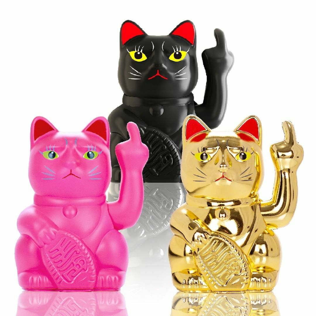 德國設計品牌 ANGRY CAT 中指招財貓 / 搖滾招財貓 15cm