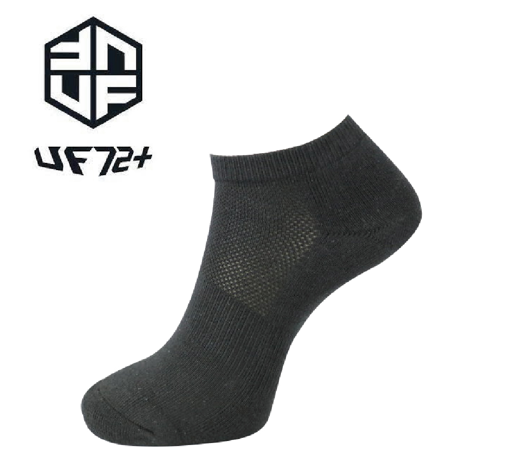 UF72 3D消臭超厚底中壓運動船襪 (黑) UF923 除臭抗菌/吸震緩衝/加強足底/透氣止滑 44UF9231
