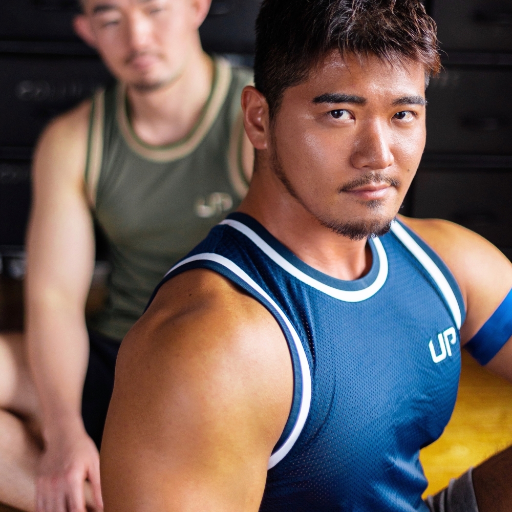 冰感系列 - Team UP 網布背心 海軍藍/白