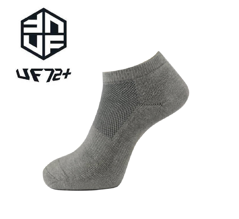 UF72 3D消臭超厚底中壓運動船襪 (灰) UF923 除臭抗菌/吸震緩衝/加強足底/透氣止滑 44UF9232