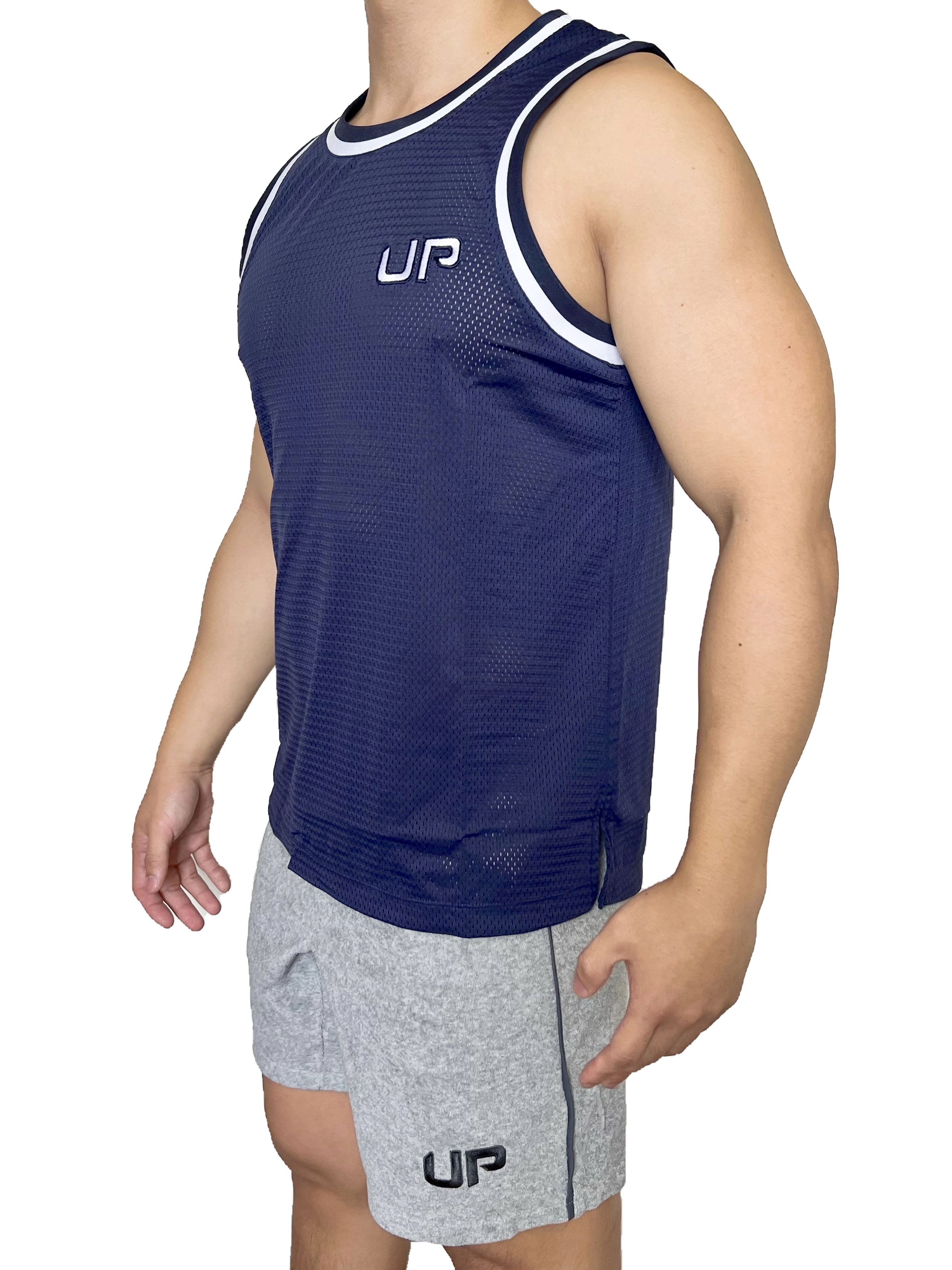 冰感系列 - Team UP 網布背心 海軍藍/白