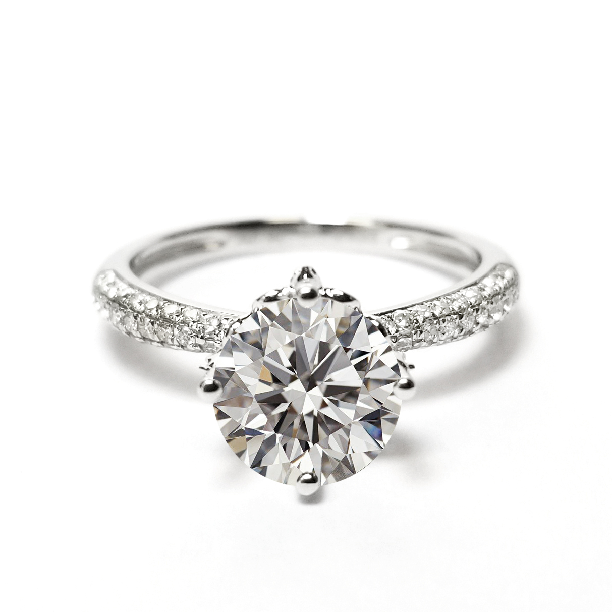 18K白金天然鑽石戒指托(RS41S00019RM)