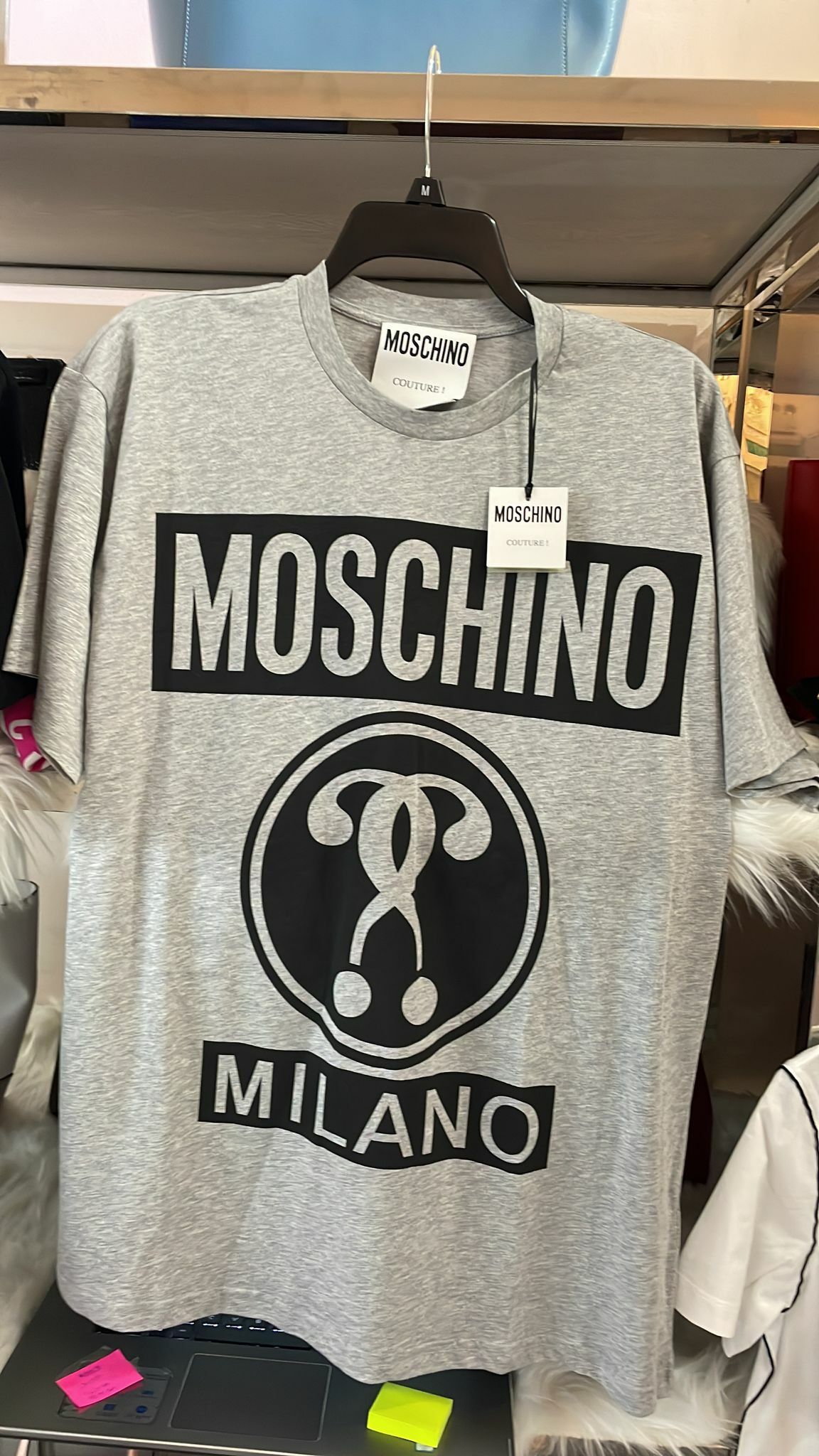 [S] MOSCHINO TEEN MILANO PRINT T-SHIRT, GREY, ZT0721-5240-1485 (SM37)