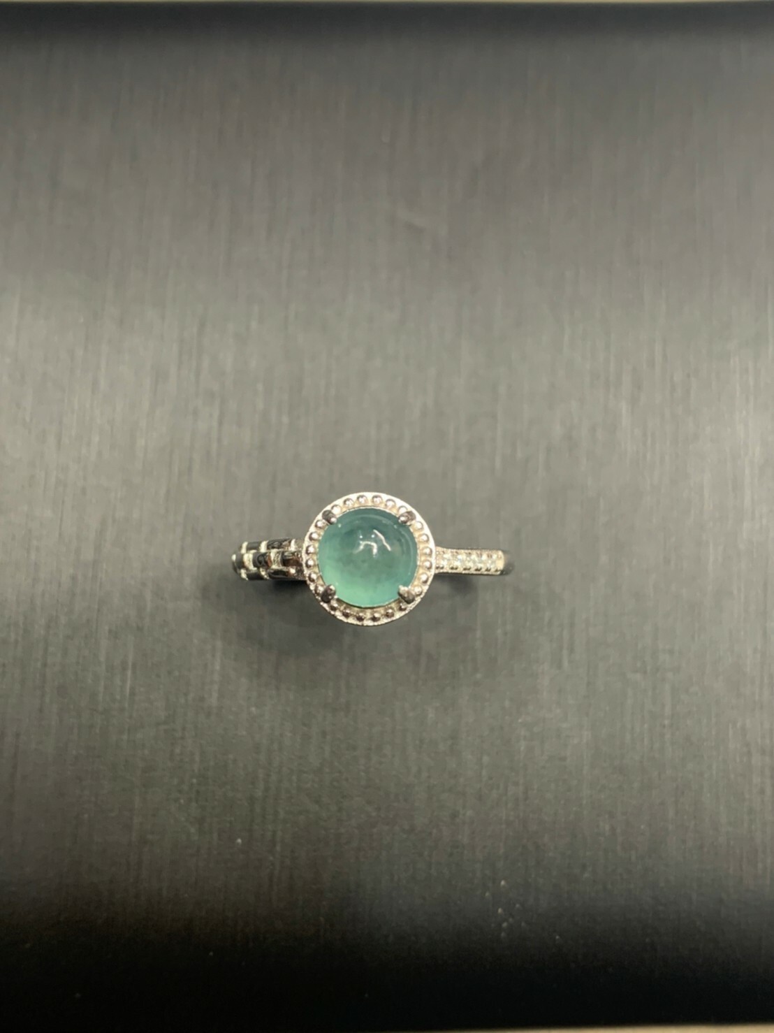 小藍剛光丨瓜料藍水翡翠銀戒