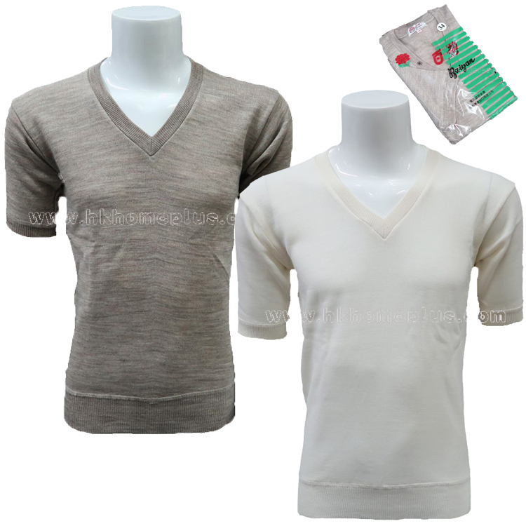 百艷牌: 男裝混毛V領短袖衫 (32-42碼)