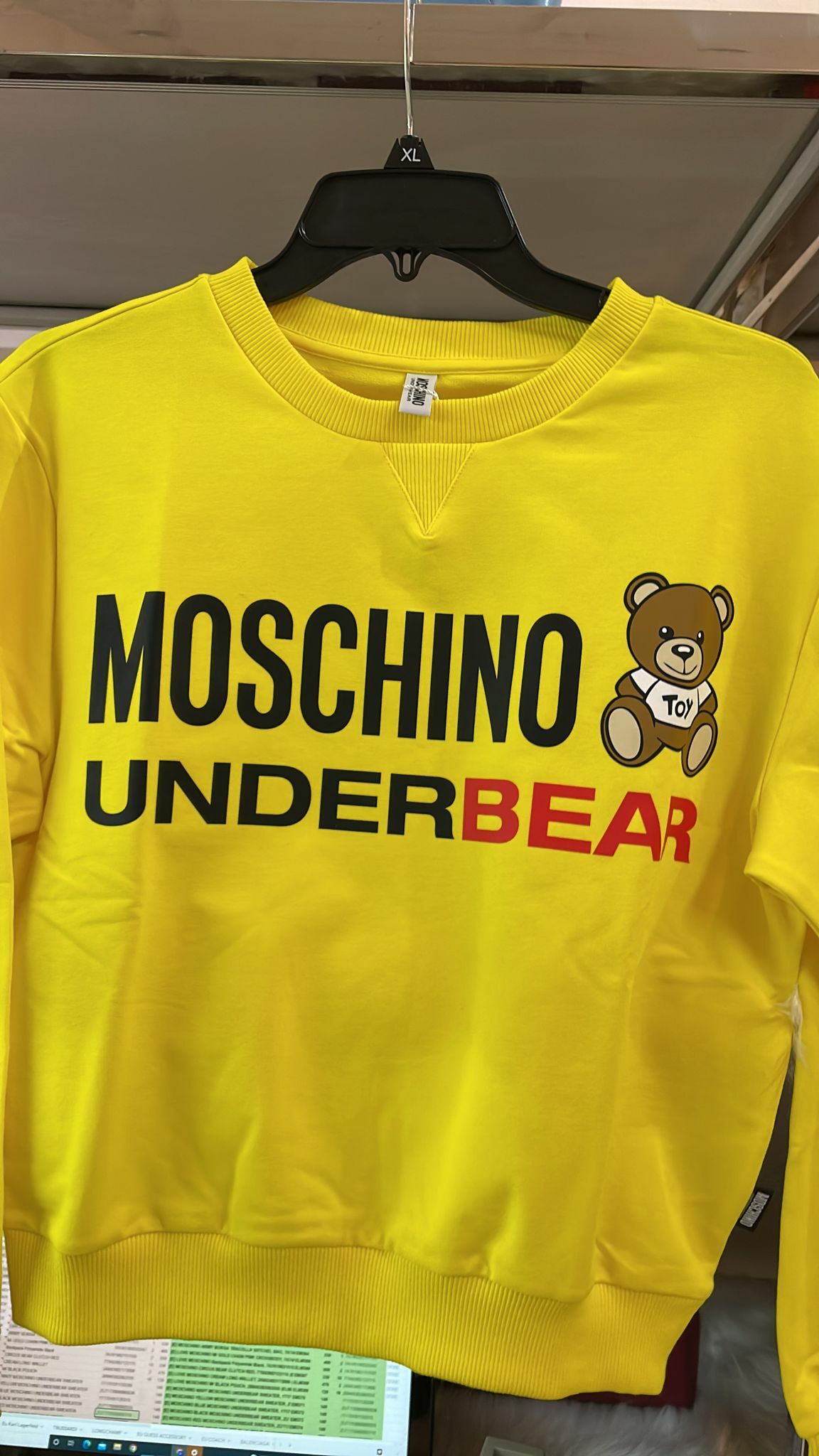 [S] MOSCHINO UNDERBEAR SWEATSHIRT, YELLOW, ZUT1709-9006-0026 (SM51)