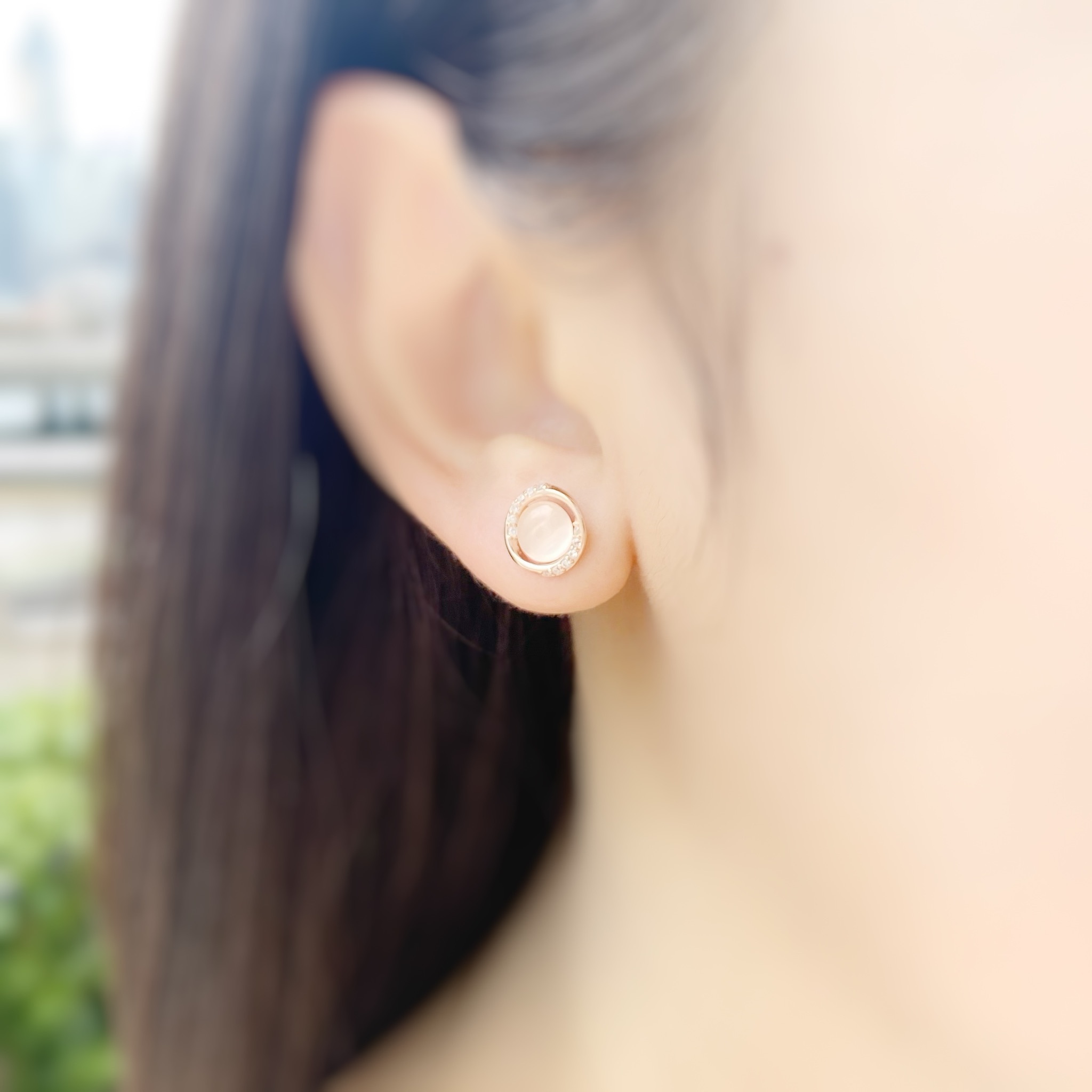 | 925 Silver・White Gold・Rose Gold・Opal | Around You Earrings（Silver / Rose Gold） | EA0525 |