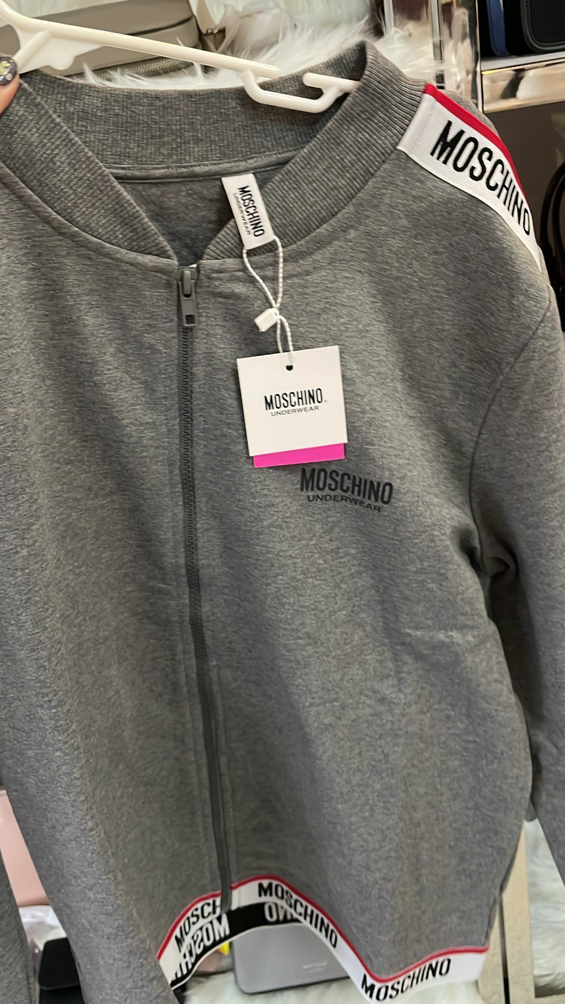[S] MOSCHINO UNDERWEAR UNDERBEAR BOMBER,GREY, ZT1706-9001-506 (SM66)