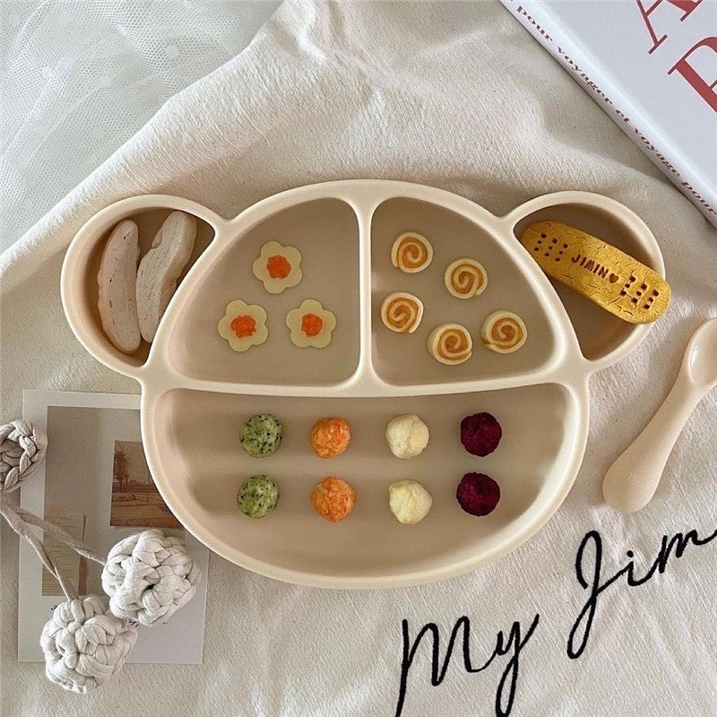 認真吃飯之熊熊餐盤!!!!!含蓋子