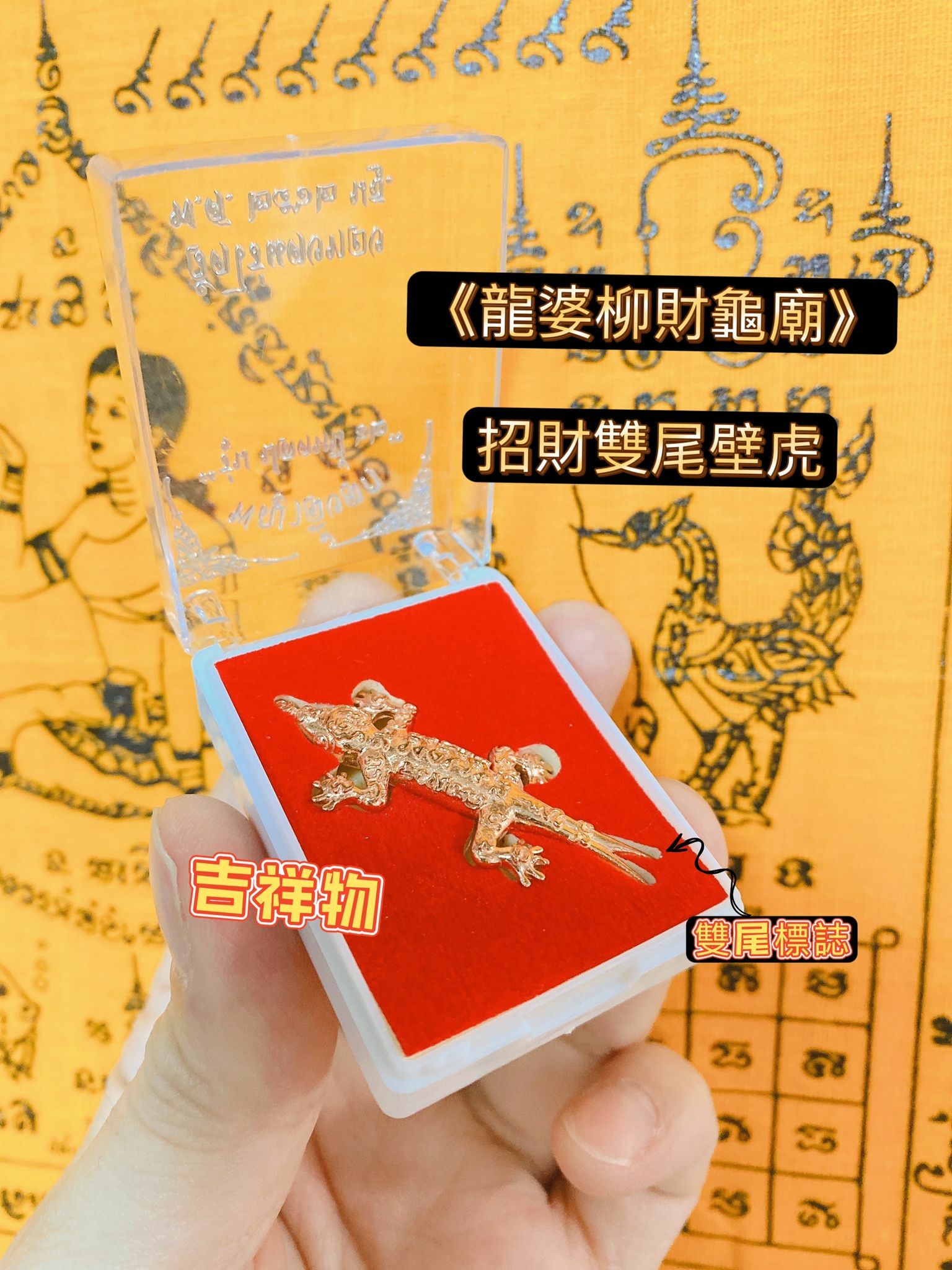 龍婆柳 財龜廟 開光加持招財雙尾壁虎