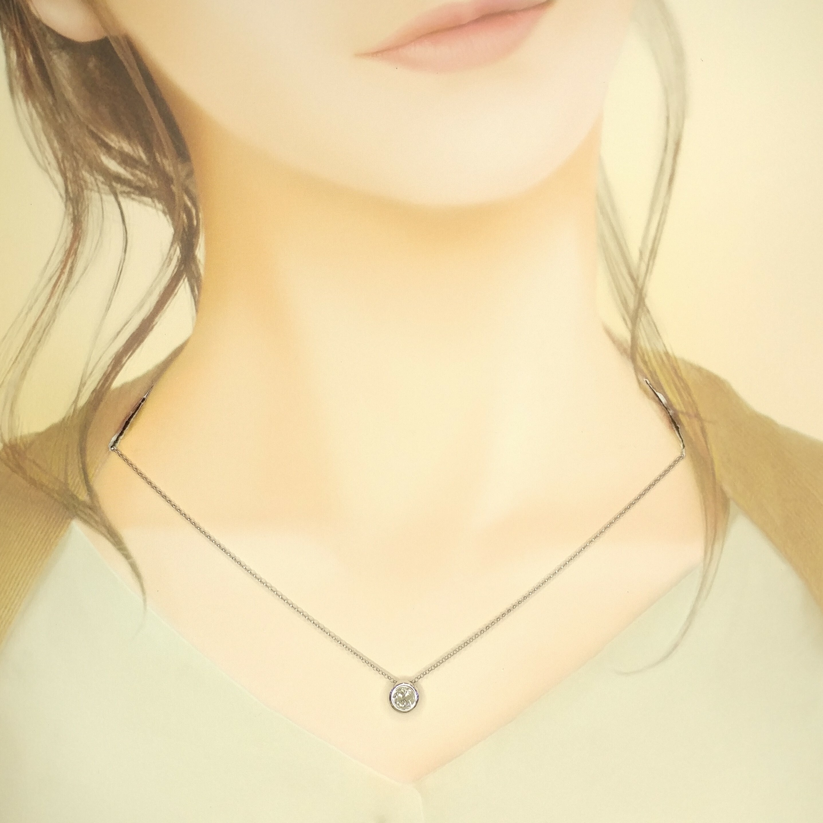 全新18K白金【單粒56份鑽石】吊墜