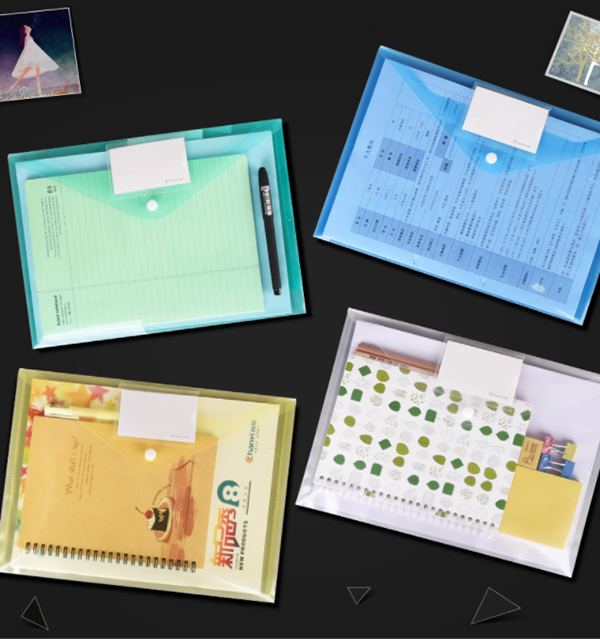 現貨區 A4透明(包名字牌)按鈕文件袋 CY1005