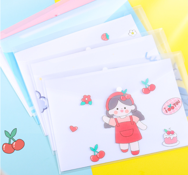 A4卡通防水按鈕文件袋 KBX-5760