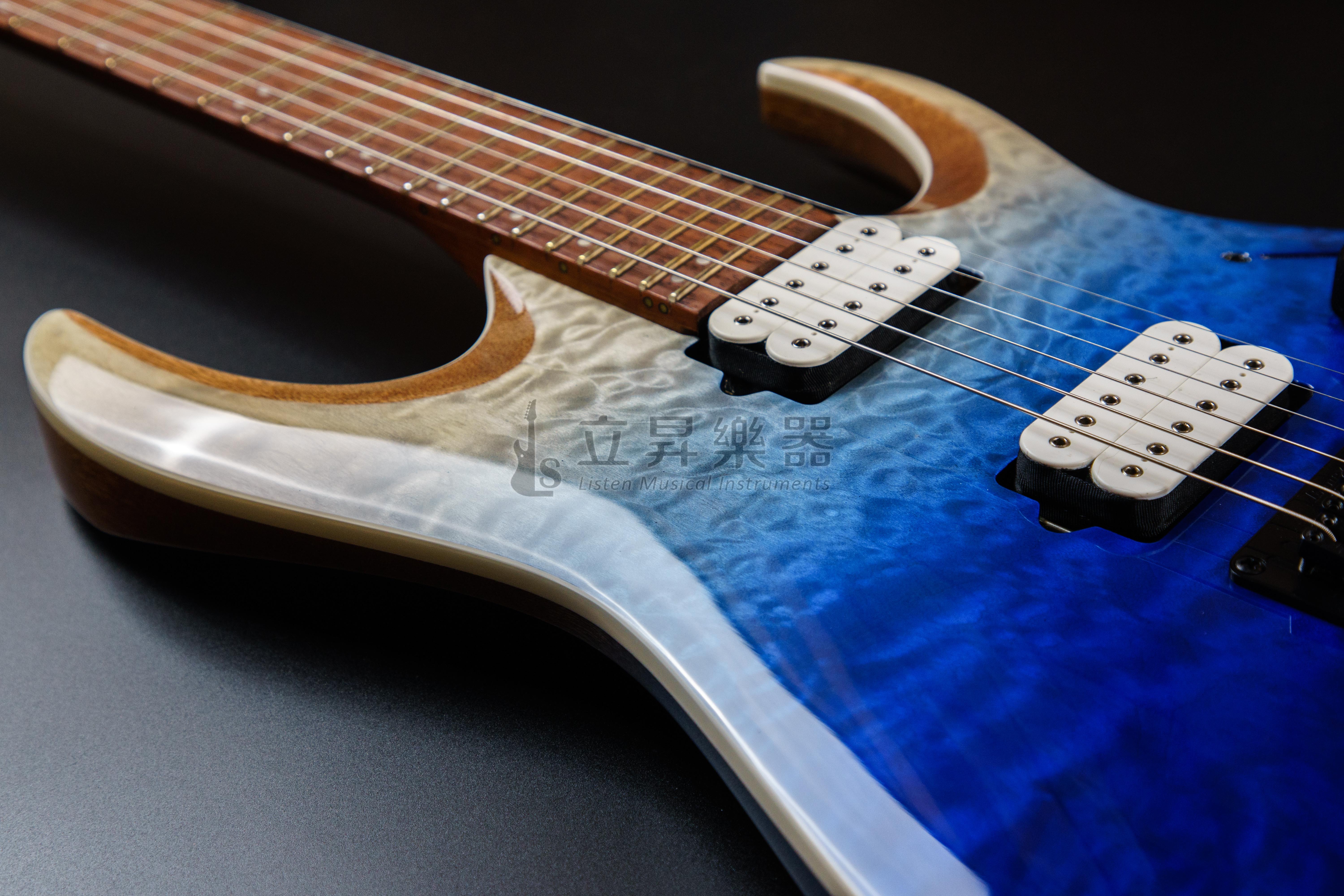 【現貨供應】Ibanez RGA42HPQM-BIG 藍色冰山漸層 雲狀楓木 烤楓木 電吉他 24格 切單 第 4 張圖片｜三峽吉他 / Bass