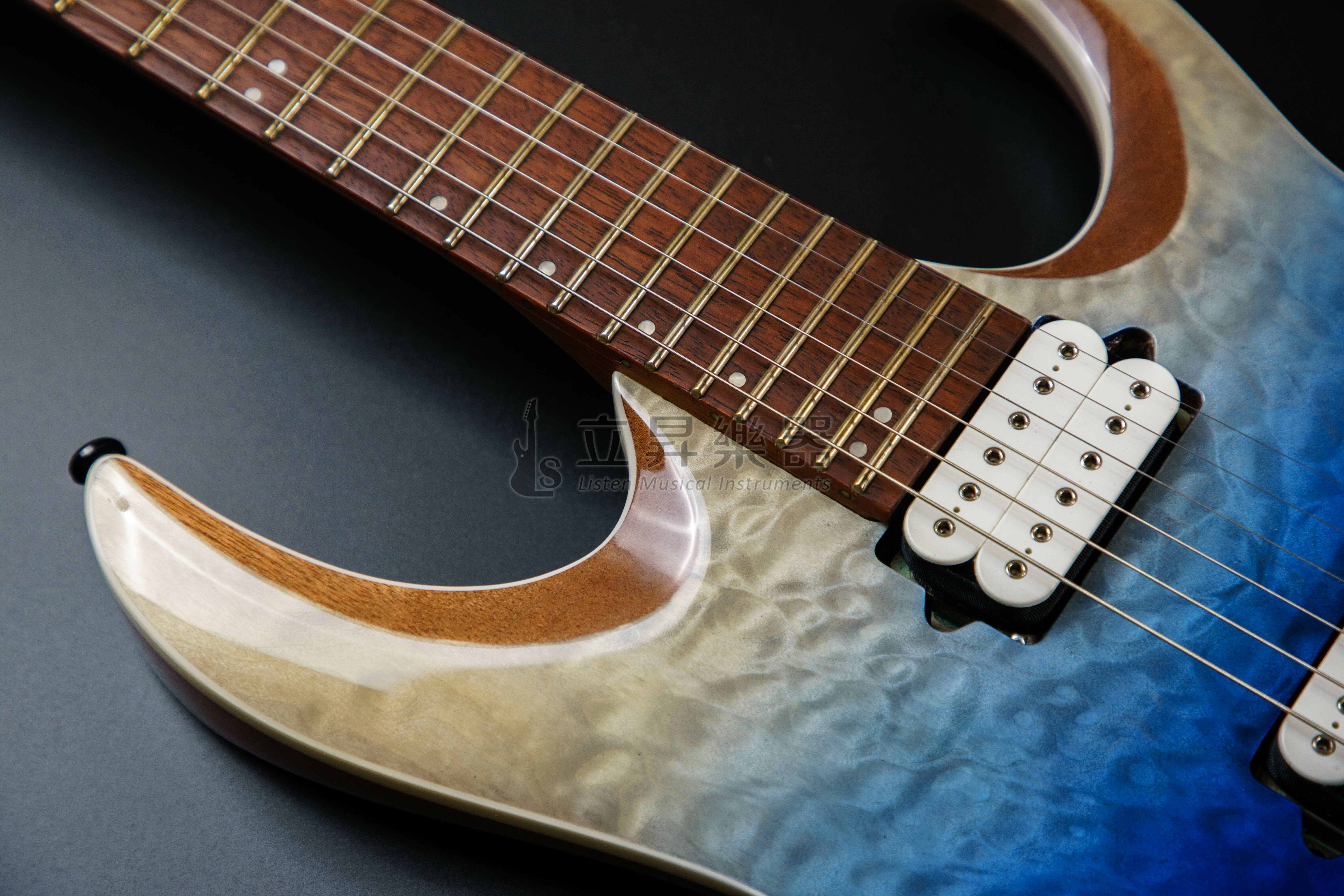 【現貨供應】Ibanez RGA42HPQM-BIG 藍色冰山漸層 雲狀楓木 烤楓木 電吉他 24格 切單 第 3 張圖片｜三峽吉他 / Bass