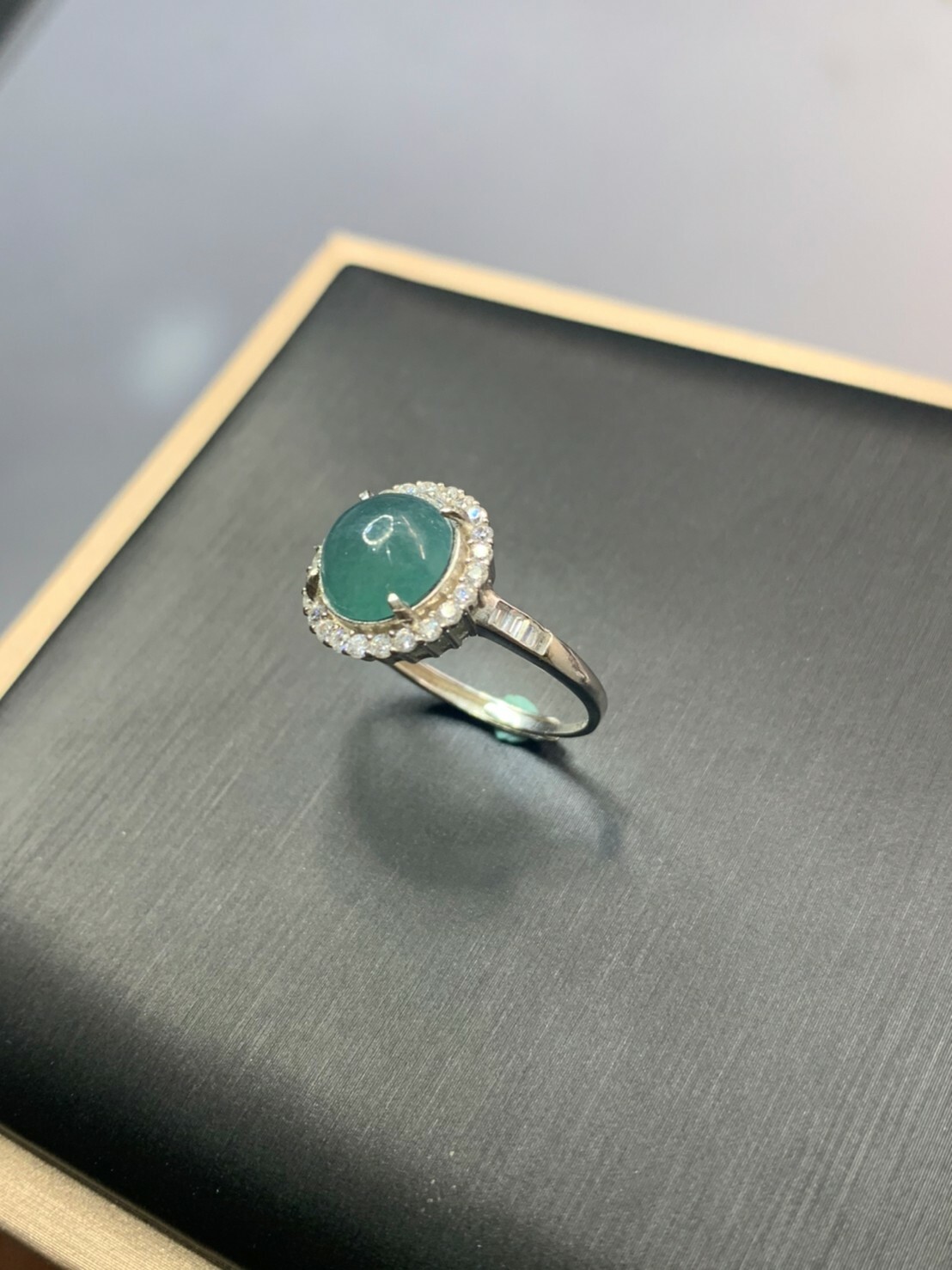 神祕牛仔藍調 02丨瓜料藍水翡翠大銀戒