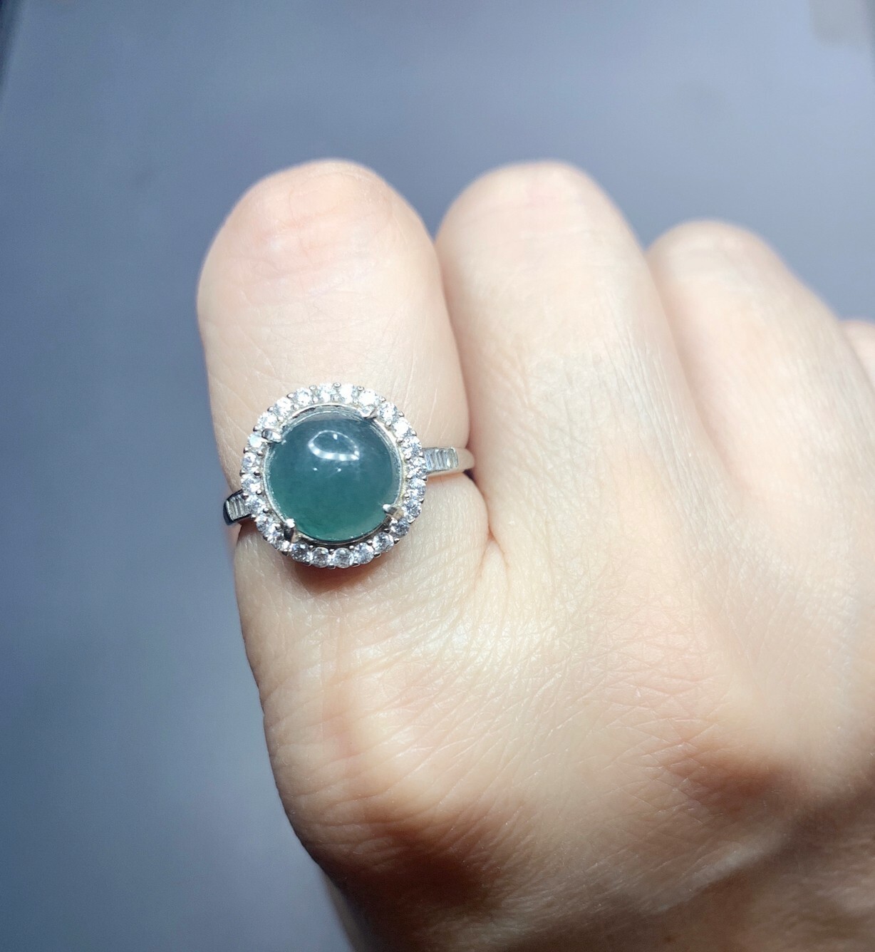 神祕牛仔藍調 02丨瓜料藍水翡翠大銀戒