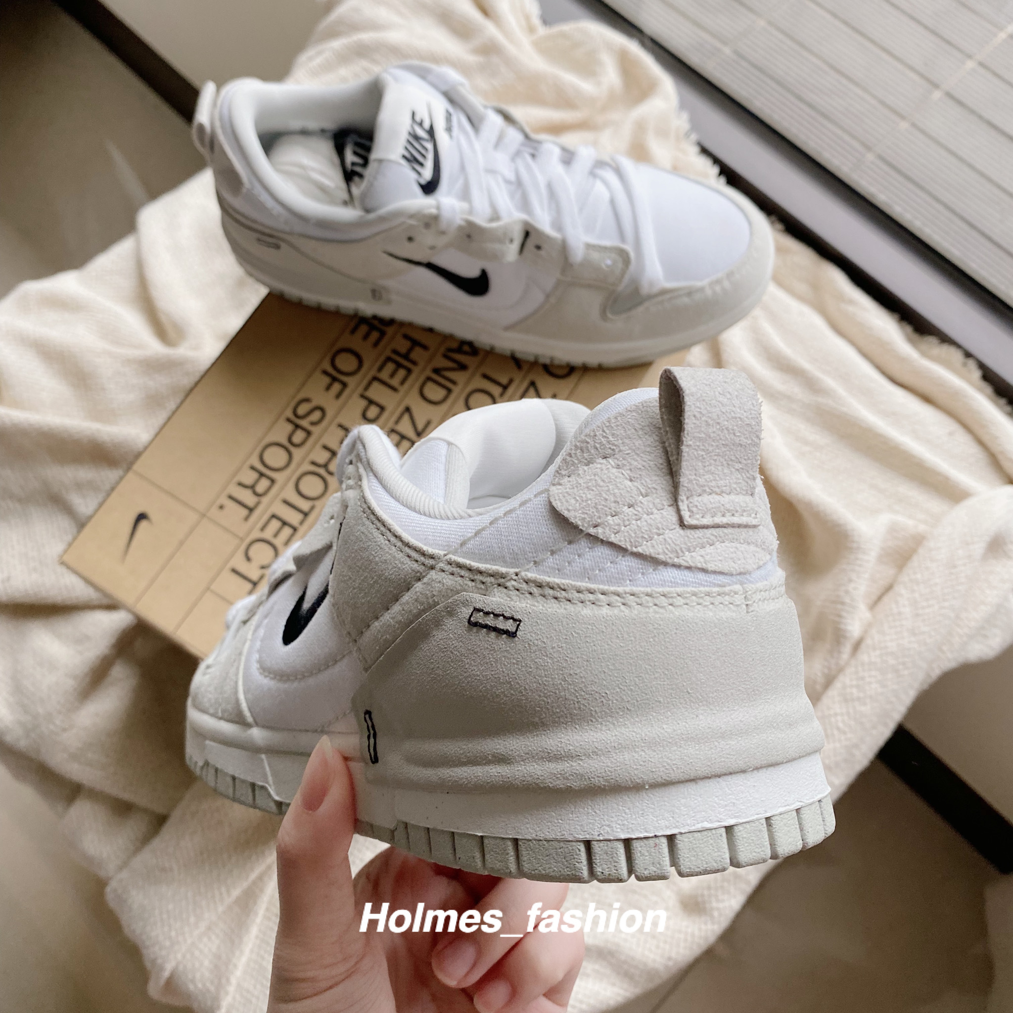 Holmes】NIKE DUNK LOW DISRUPT 2 DH4402-101 白黑色