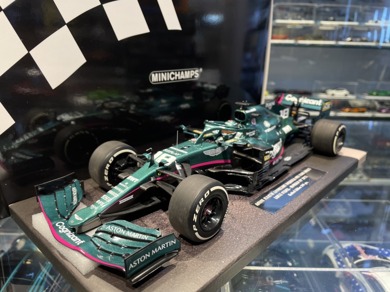Minichamps 417210618 ASTON MARTIN COGNIZANT STROLL GP F1 MONACO 2021 1/43
