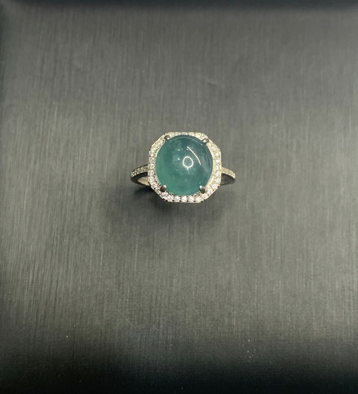 神祕牛仔藍色調01丨瓜料藍水翡翠大銀戒