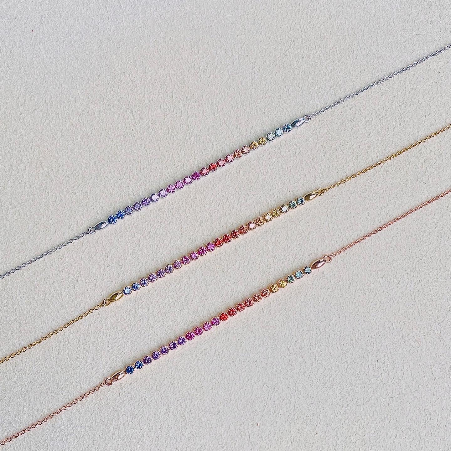 18K金彩虹藍寶石軟身手鏈
