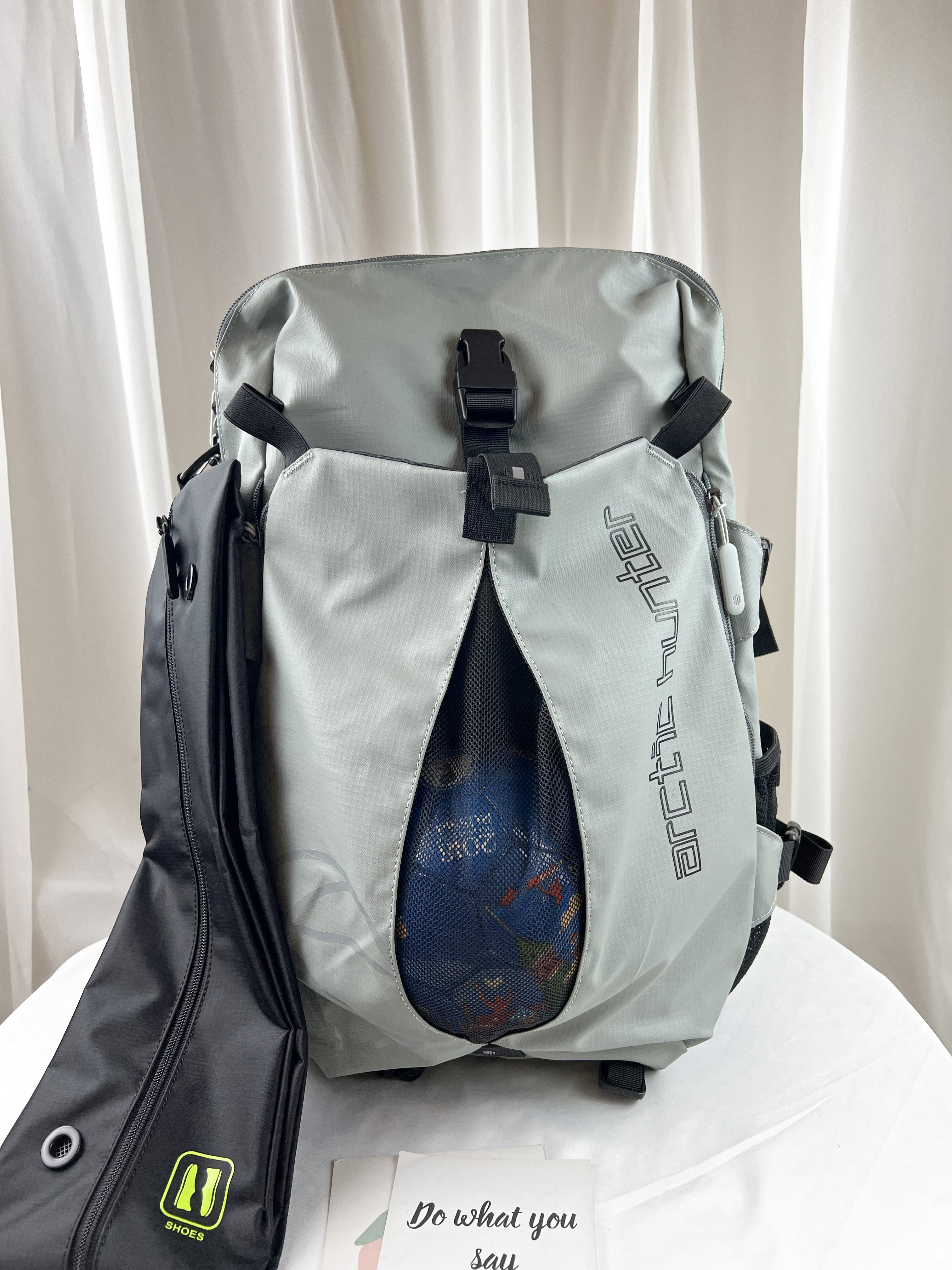 Arctic hunter 淺灰色 多功能男用後背包 / 電腦包 #SM-K00391