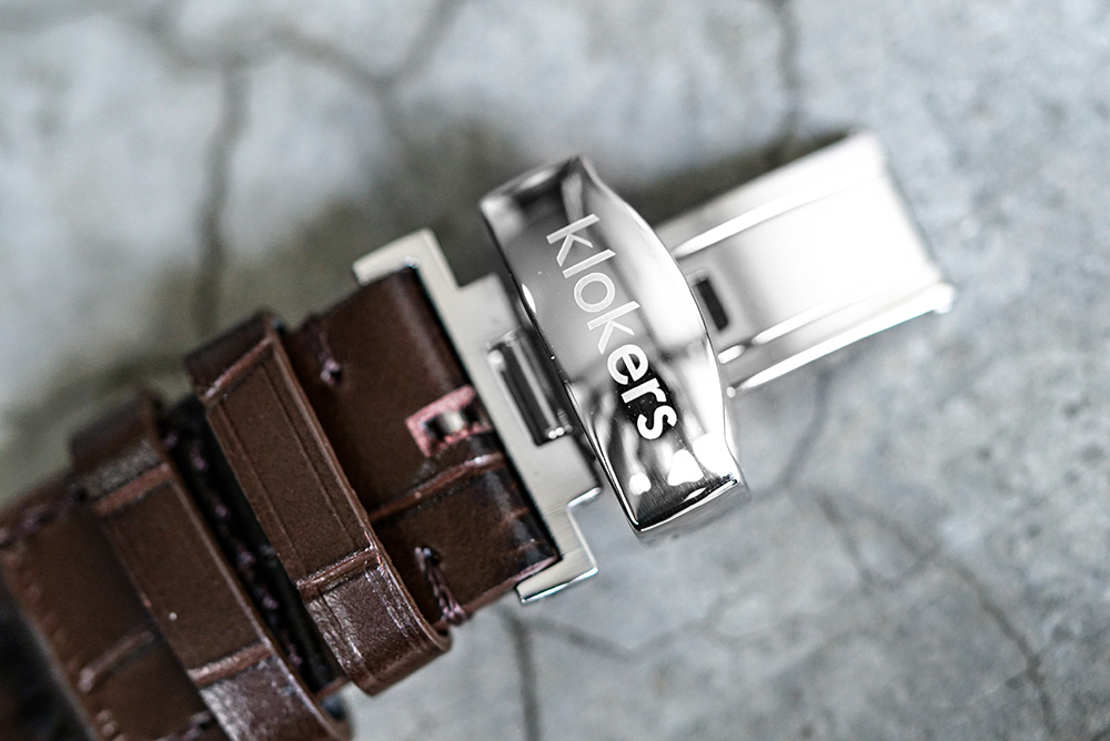 KLOK-08-M2 石墨黑色錶頭+皮革錶帶搭配摺疊錶扣