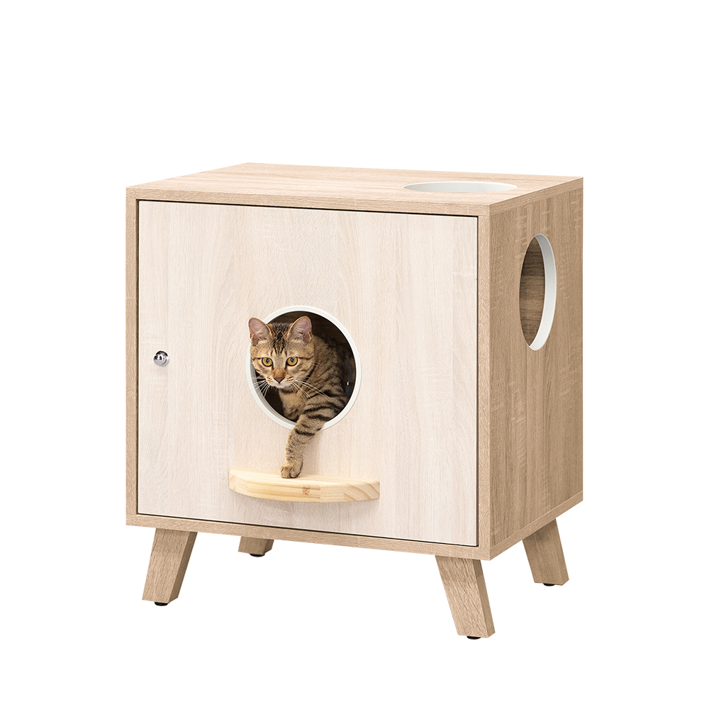 簡約貓砂櫃可挑選左開門或右開門(圖為右開門)