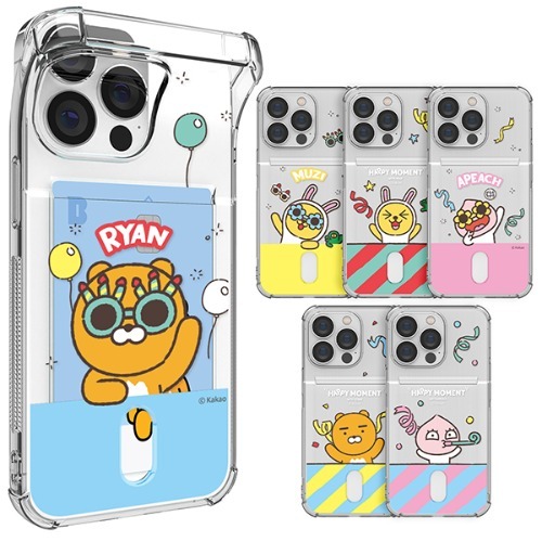 Kakao Friends - Clear Card Soft Case - 透明防撞卡槽手機保護軟殼 S2 14 S23