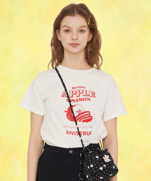 LUV IS TRUE SZ APPLE T-SHIRT(WHITE)