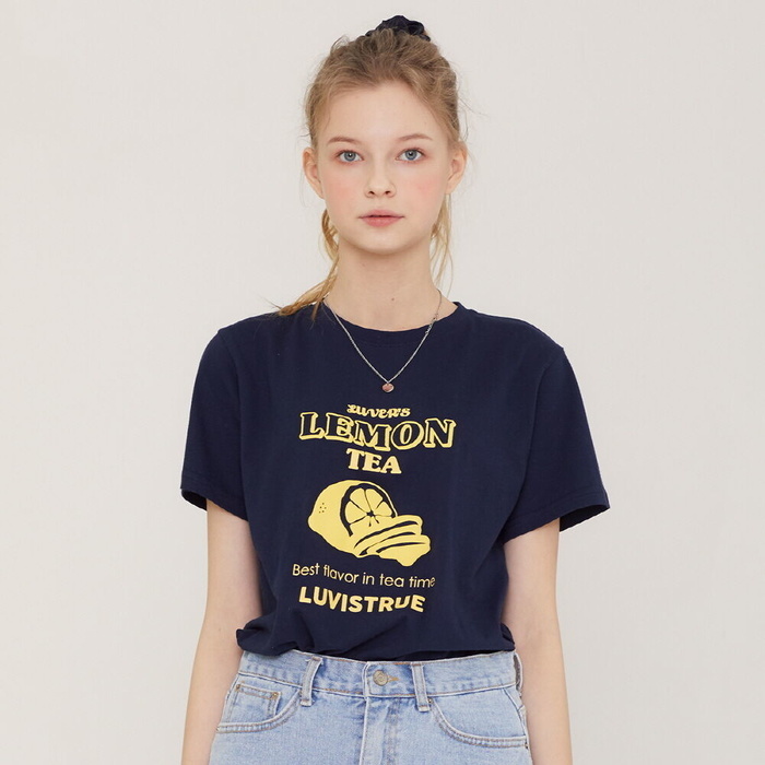 LUV IS TRUE SZ LEMON T-SHIRT(NAVY)