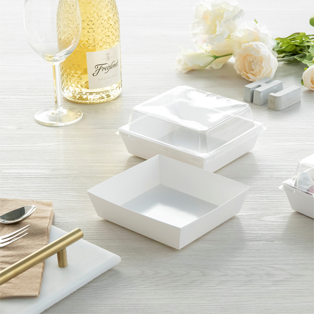 透明輕食盒 白色 2號