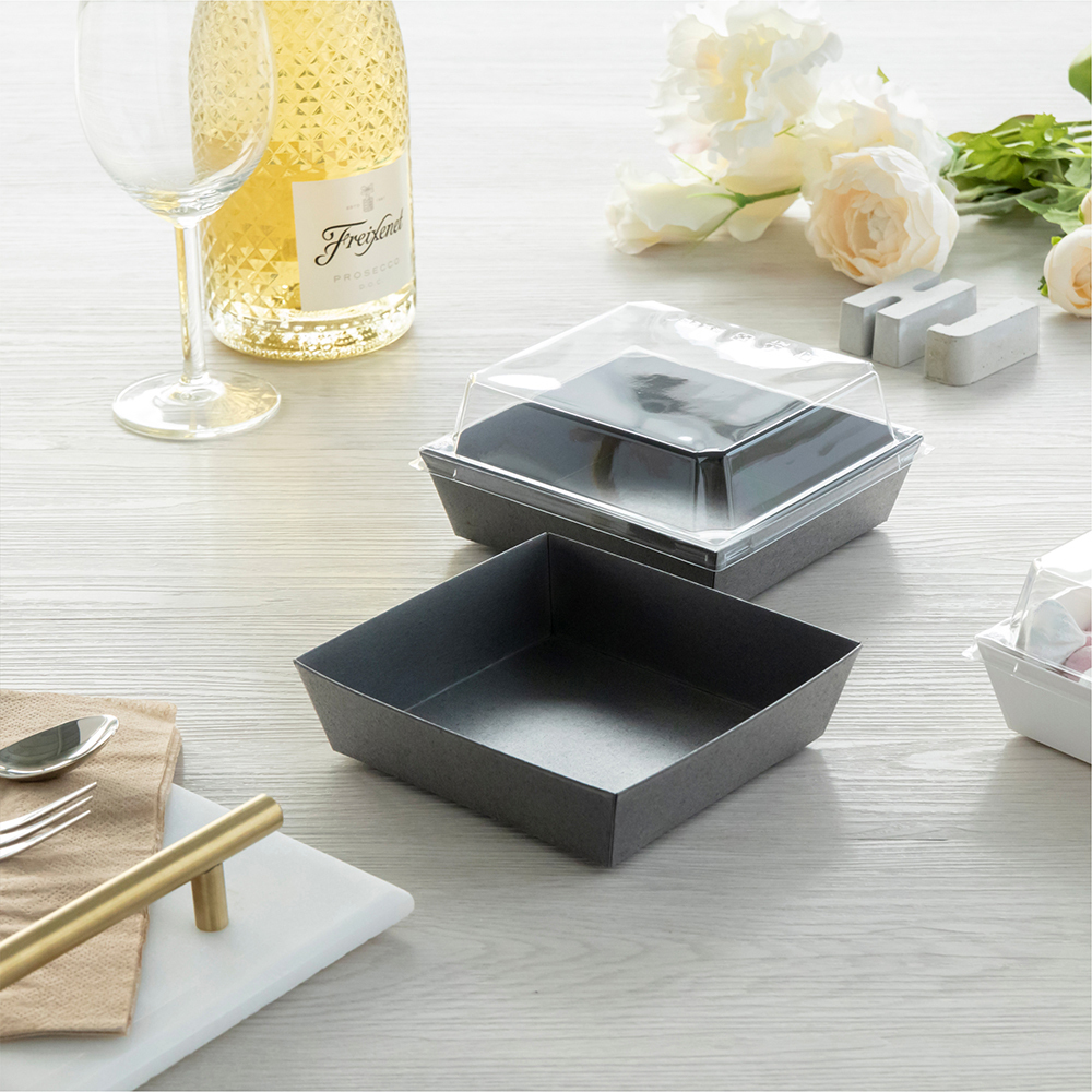 透明輕食盒 黑色 2號