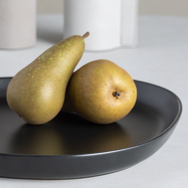 丹麥LINDDNA 炻器大淺盤-消光黑