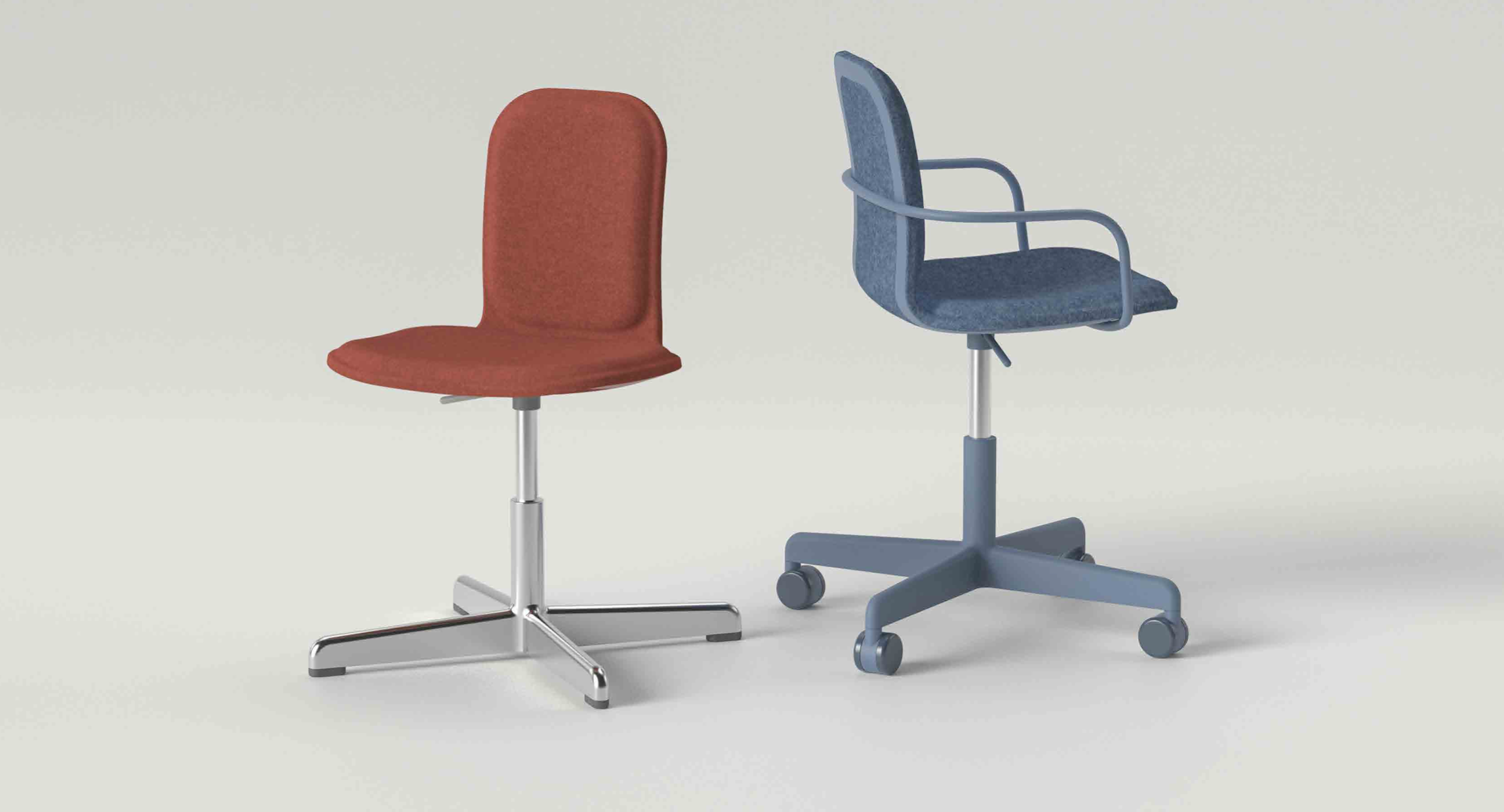 Four-legged office Chair (With wheels)