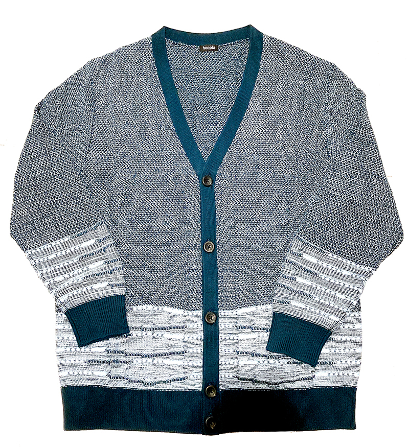 牛仔藍色開胸毛衫