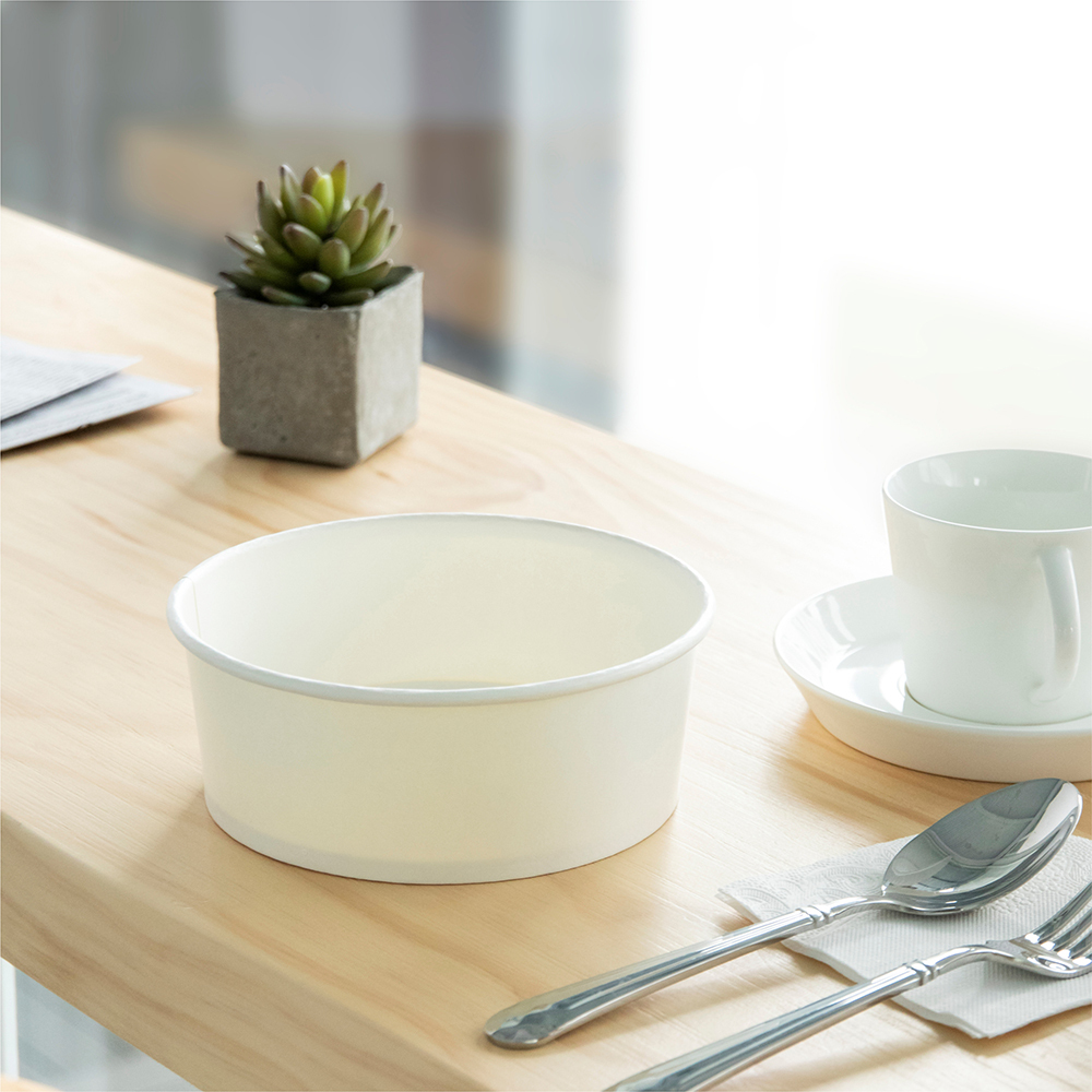 紙圓便當盒 白色 900ml