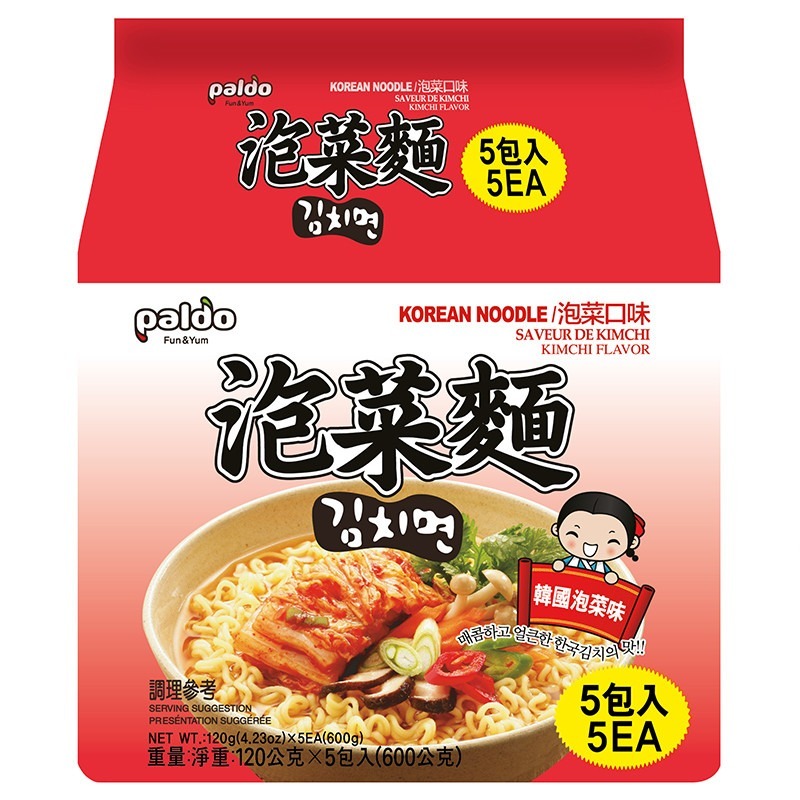 【PALDO】韓國高麗麵-泡菜味 1袋(120gx5入)