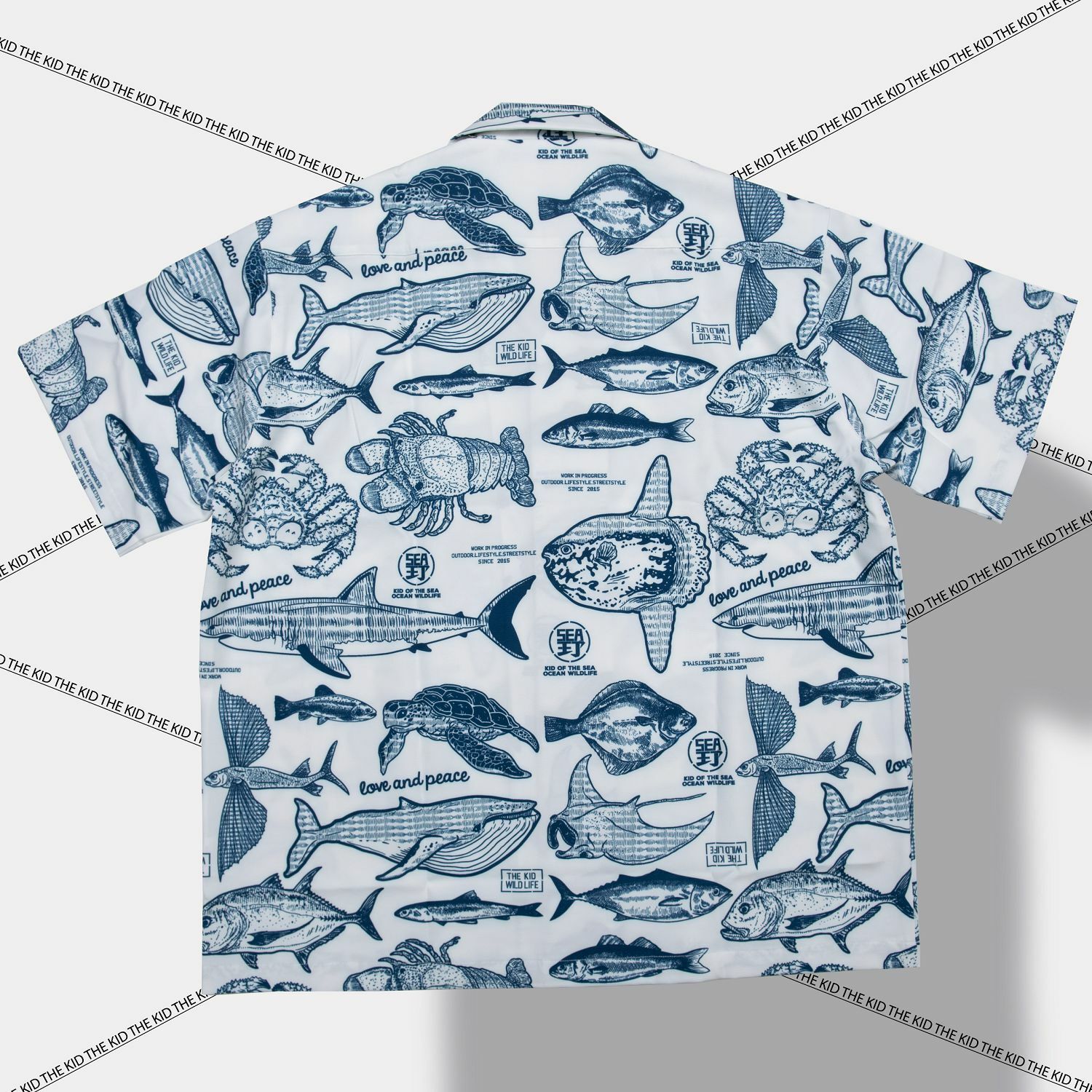 KID ® 海洋滿版系列 短袖襯衫 白