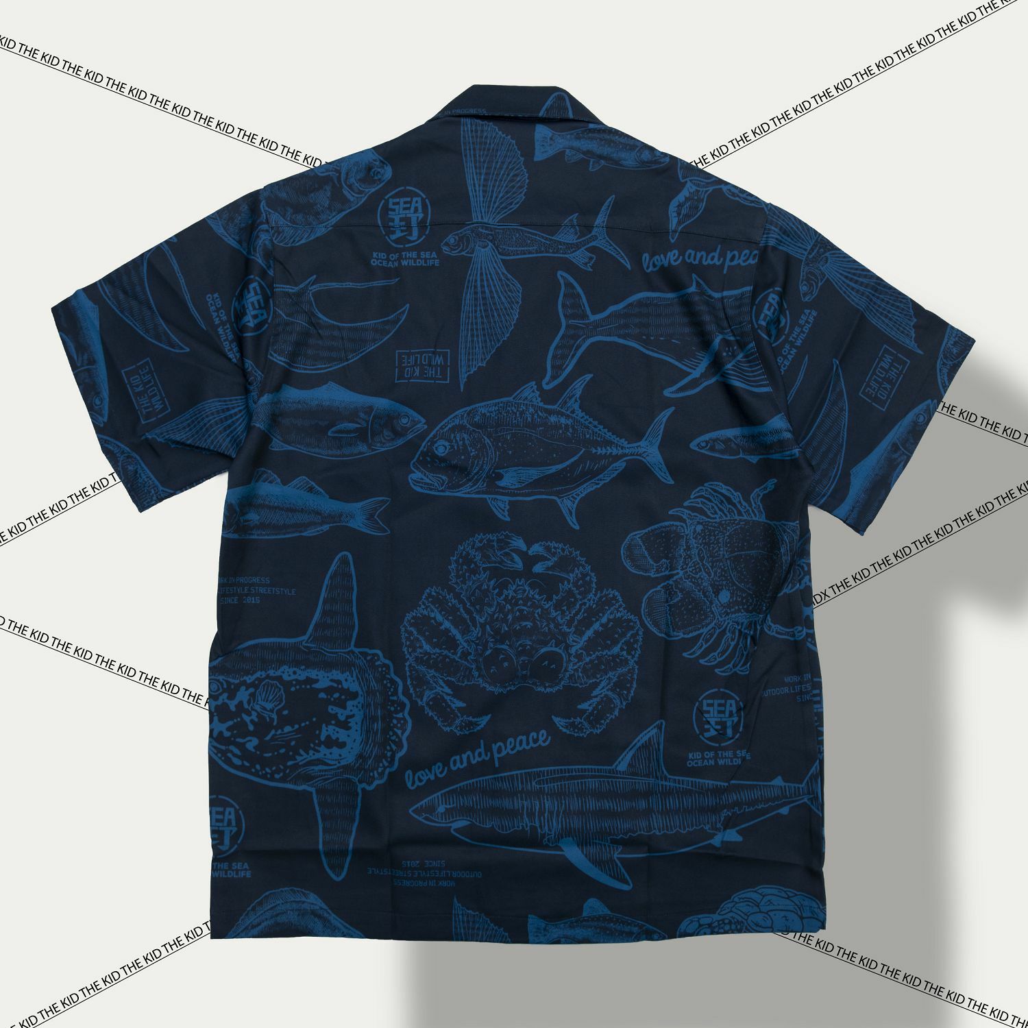 KID ® 海洋滿版系列 短袖襯衫 藍