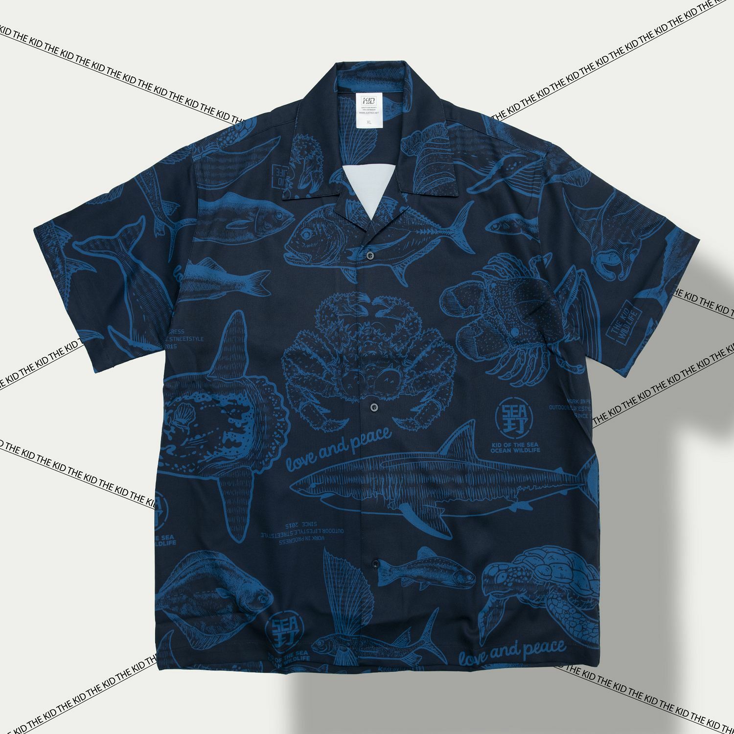 KID ® 海洋滿版系列 短袖襯衫 藍