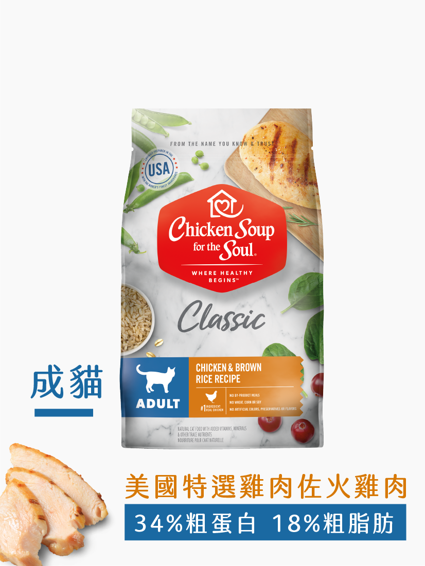 經典系列 成貓配方 美國特選雞肉佐火雞肉【12磅】