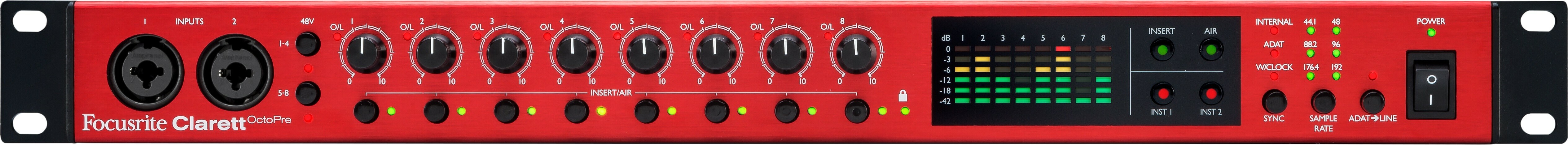Focusrite Focusrite Clarett Octopre 8 頻道麥克風前級音頻處理器 1U機架式 第 4 張圖片｜三峽麥克風