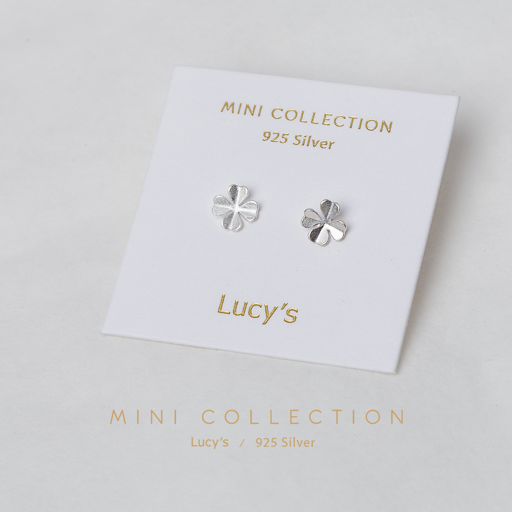 *925純銀〔輕銀系列〕 霧銀幸運草 耳環 (97327)