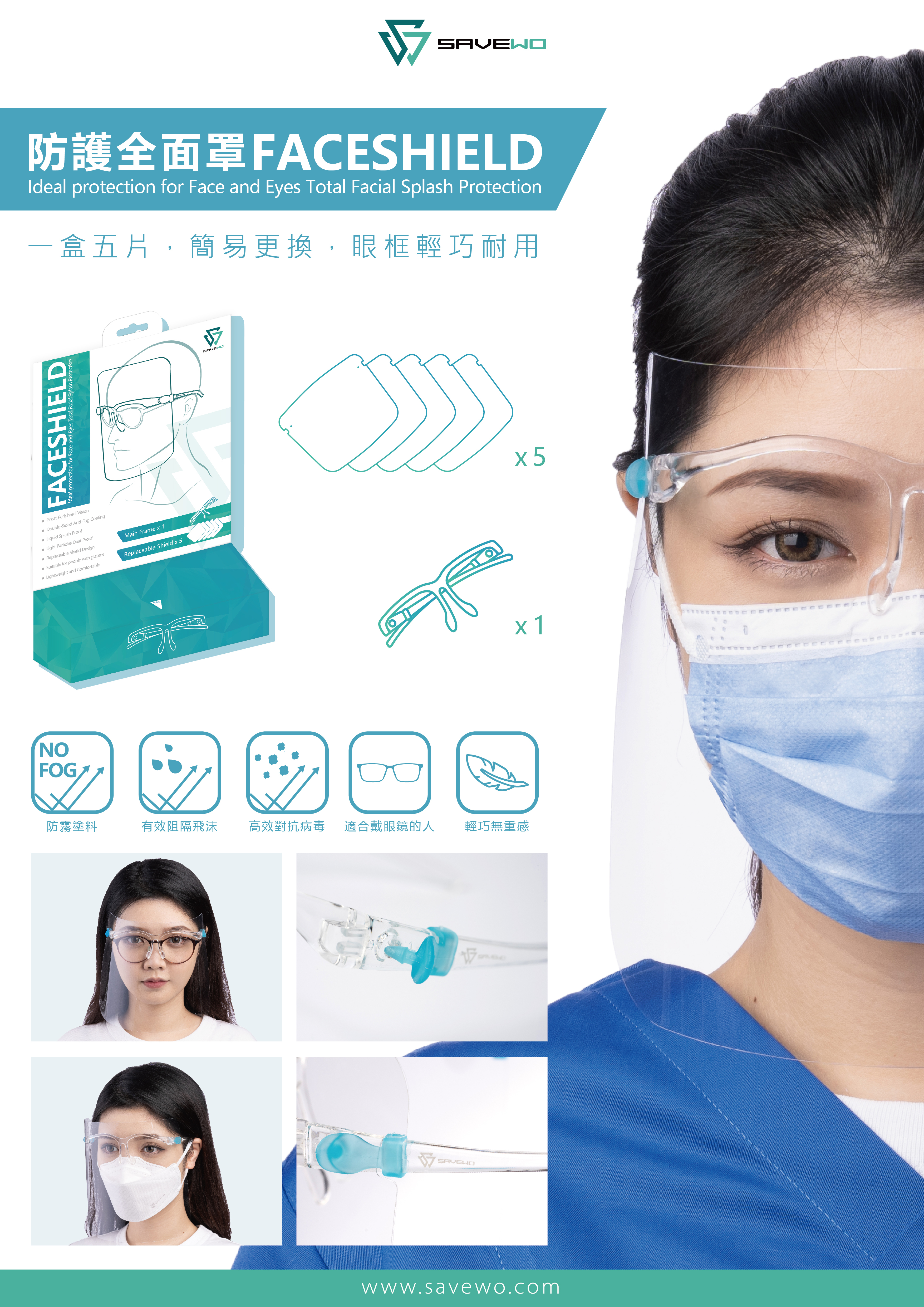 SAVEWO 救世 FACESHIELD FS-001防護全面罩