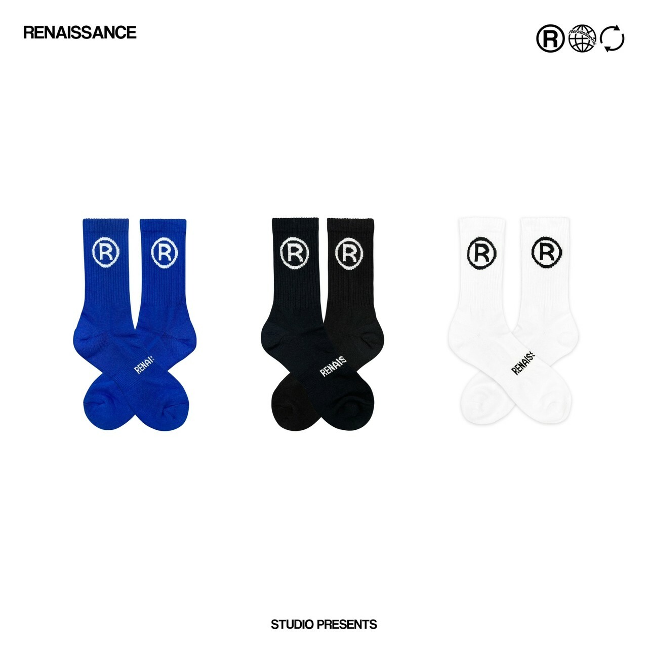 RENAISSANCE 限定單品 圓R logo長襪 男女 百搭好物 “ Cricle R Socks “