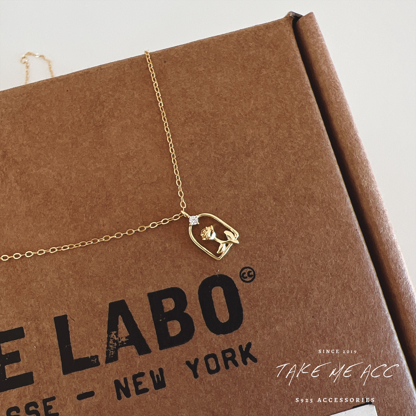 畫框小花｜純銀項鍊