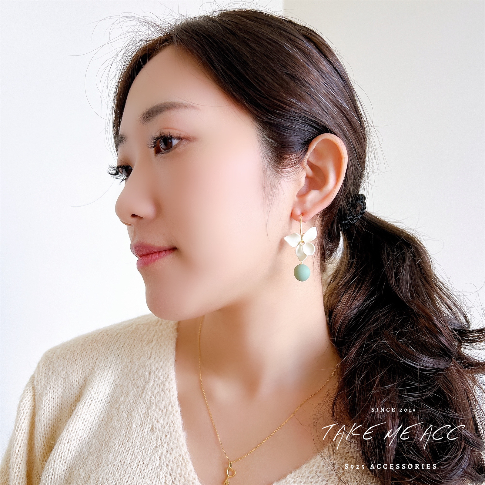 春綻花開｜純銀針耳環