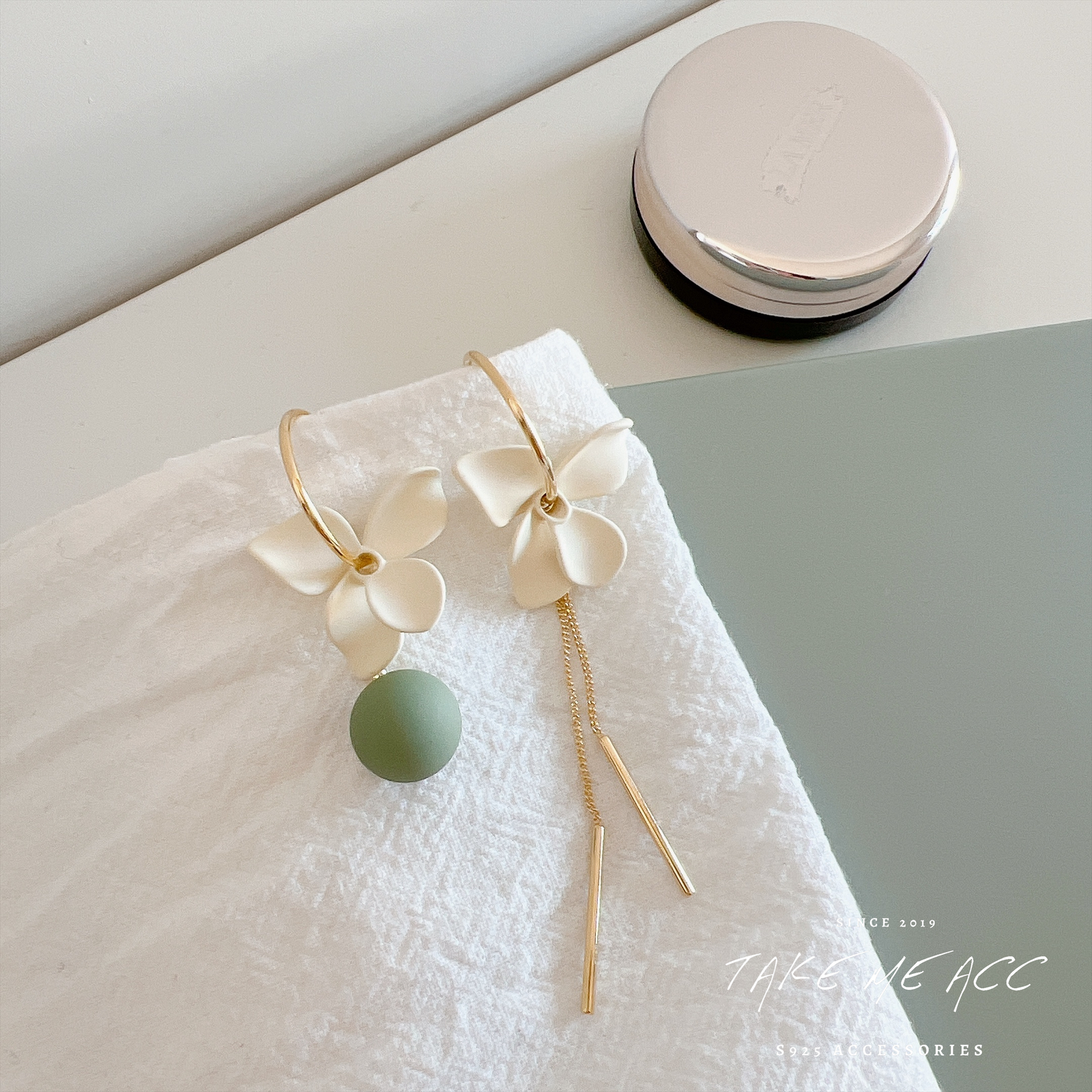 春綻花開｜純銀針耳環