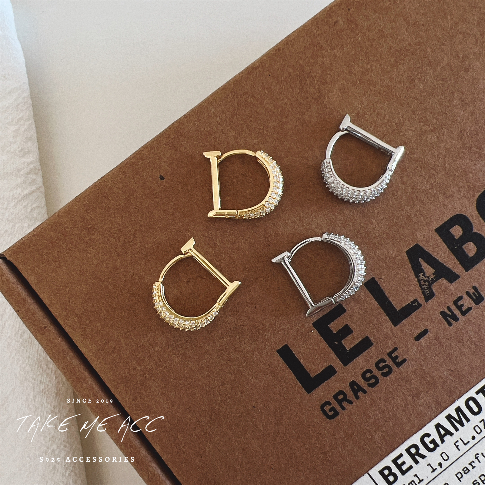 D字圈圈｜全純銀耳環